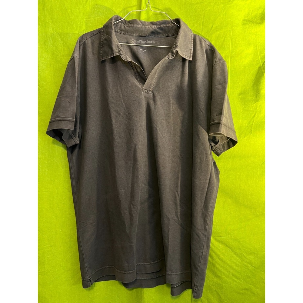 Calvin Klein Men's Regular-Fit Smooth Cotton Polo Shirt Gray Size X-Large XL